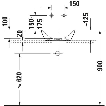 Duravit 2397400070 - Lauapealne valamu D-NEO 40x40 cm keraamika/läikiv valge