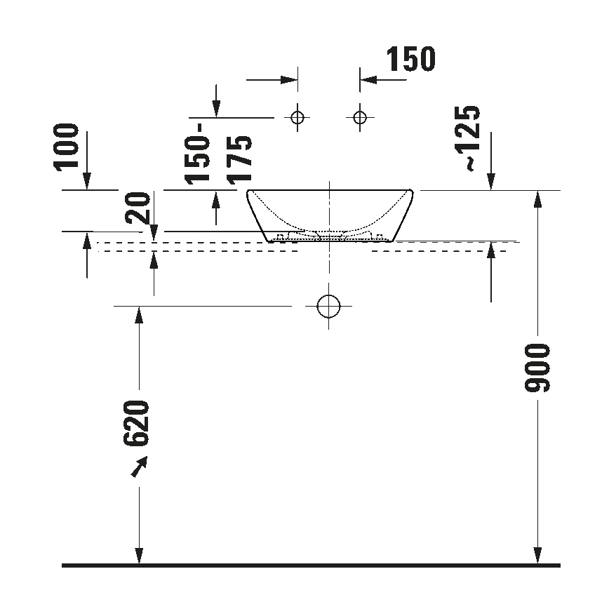 Duravit 2397400070 - Lauapealne valamu D-NEO 40x40 cm keraamika/läikiv valge