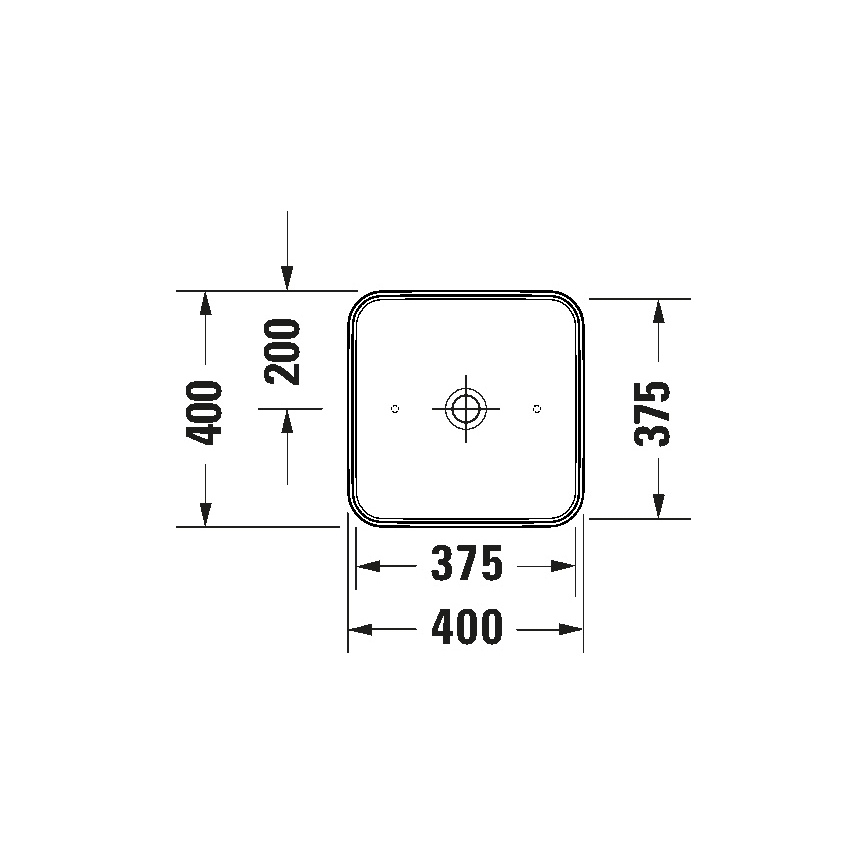 Duravit 2397400070 - Lauapealne valamu D-NEO 40x40 cm keraamika/läikiv valge
