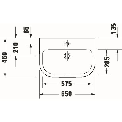 Duravit 23986500002 - Seinale paigaldatav valamu D-CODE 65x46 cm keraamika/läikiv valge