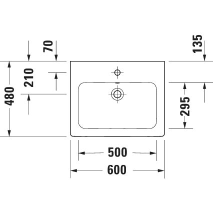 Duravit 23996000002 - Seinapealne valamu D-CODE 60x48 cm keraamika/läikiv valge