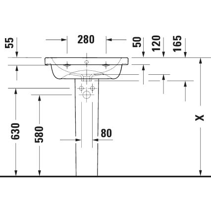 Duravit 23996000002 - Seinapealne valamu D-CODE 60x48 cm keraamika/läikiv valge