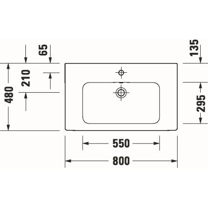 Duravit 23998000002 - Seinale paigaldatav valam D-CODE 80x48 cm keraamika/läikiv valge