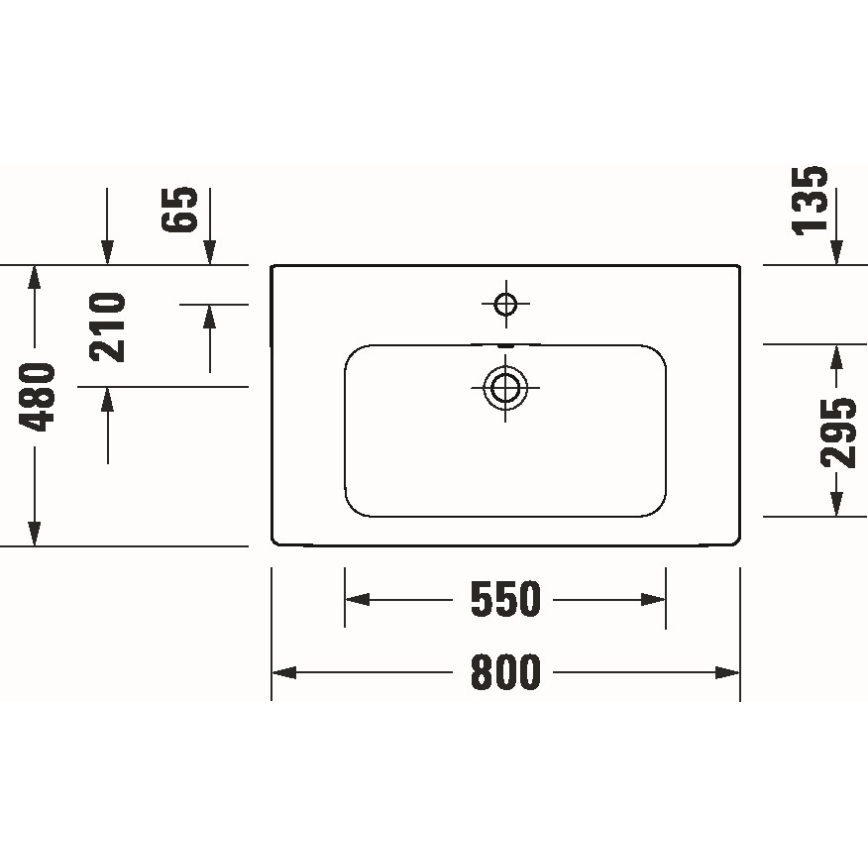 Duravit 23998000002 - Seinale paigaldatav valam D-CODE 80x48 cm keraamika/läikiv valge