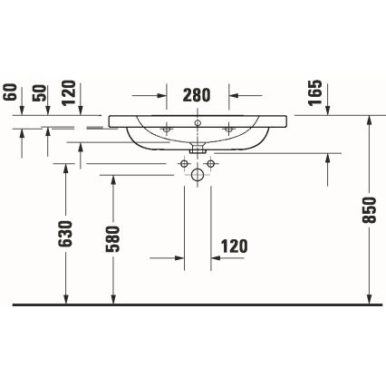 Duravit 23998000002 - Seinale paigaldatav valam D-CODE 80x48 cm keraamika/läikiv valge