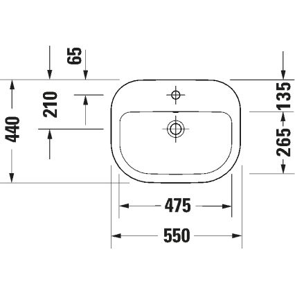 Duravit 24025500002 - seinale kinnitatav valam D-CODE 55x44 cm keraamika/läikiv valge