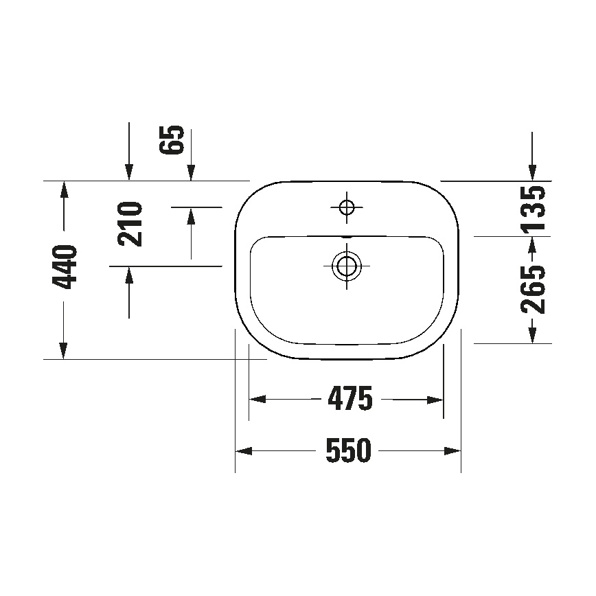 Duravit 24025500002 - seinale kinnitatav valam D-CODE 55x44 cm keraamika/läikiv valge