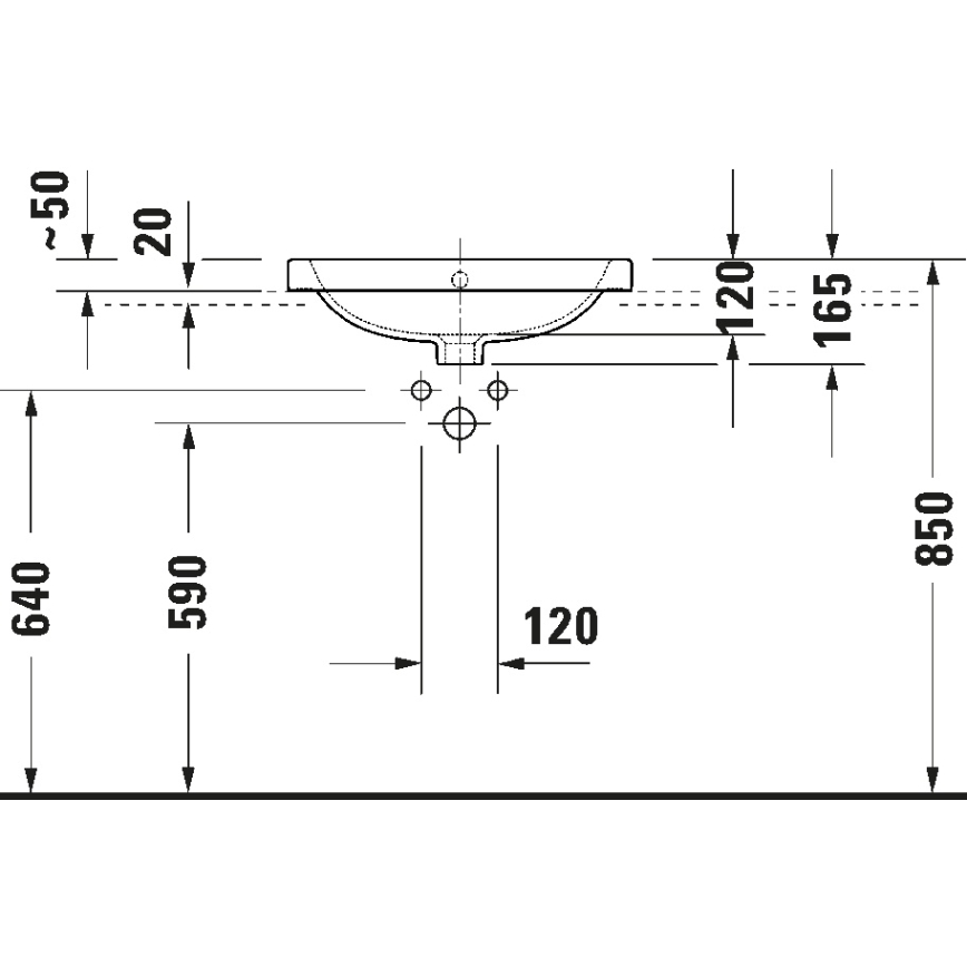 Duravit 24025500002 - seinale kinnitatav valam D-CODE 55x44 cm keraamika/läikiv valge