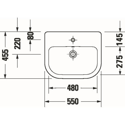 Duravit 24035500002 - Süvistatav valamu D-CODE 55x45,5 cm keraamiline/läikiv valge