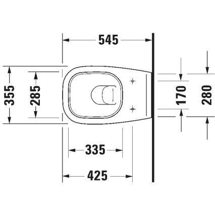 Duravit 25350900002 - Seinale paigaldatav WC D-CODE, keraamika, läikiv valge