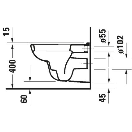 Duravit 25350900002 - Seinale paigaldatav WC D-CODE, keraamika, läikiv valge