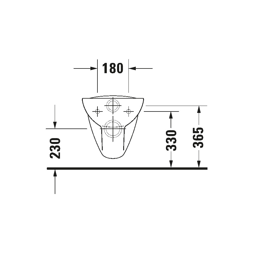 Duravit 25350900002 - Seinale paigaldatav WC D-CODE, keraamika, läikiv valge