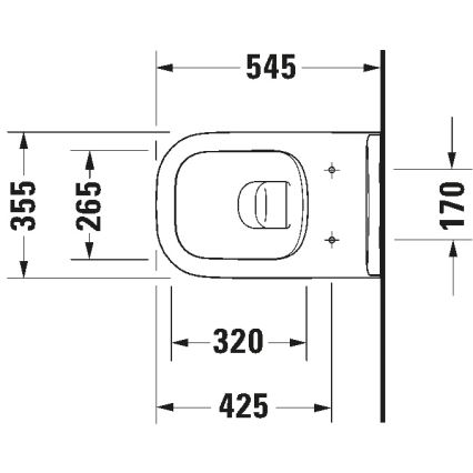 Duravit 25700920002 - Seinakinnitusega Rimless WC D-CODE keraamika/läikiv valge
