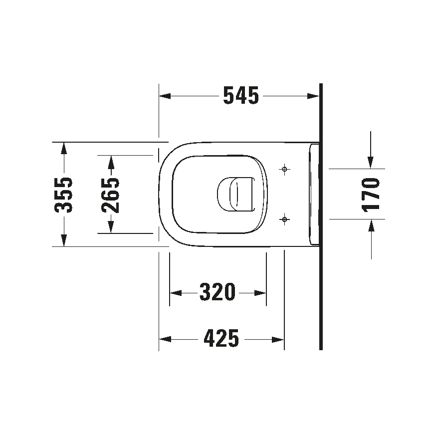 Duravit 25700920002 - Seinakinnitusega Rimless WC D-CODE keraamika/läikiv valge