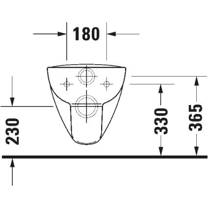 Duravit 25700920002 - Seinakinnitusega Rimless WC D-CODE keraamika/läikiv valge