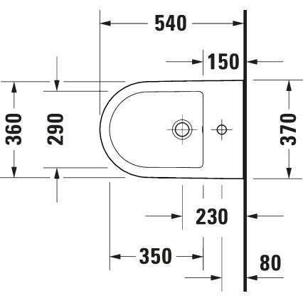 Duravit 27271500002 - Seinale kinnitatav bidee D-CODE, keraamika / läikiv valge