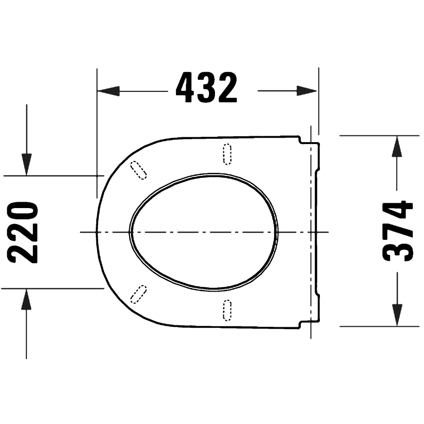 Duravit 28210000 - WC-istme kaas D-CODE 37,4x43,3 cm valge