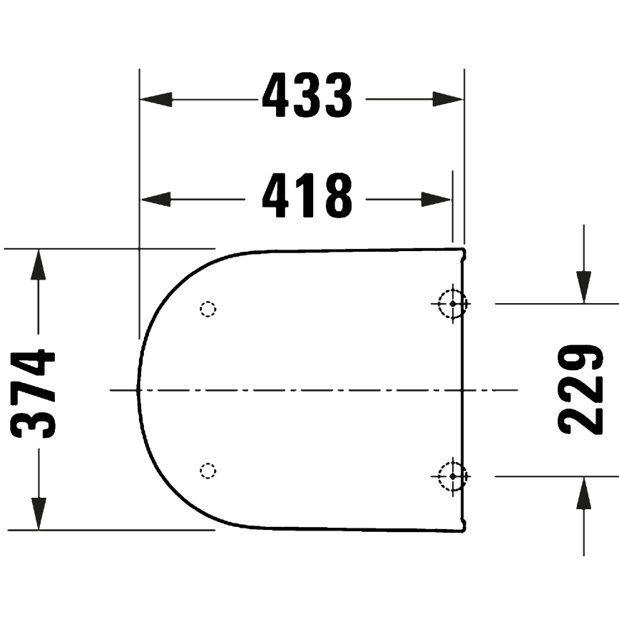 Duravit 28210000 - WC-istme kaas D-CODE 37,4x43,3 cm valge