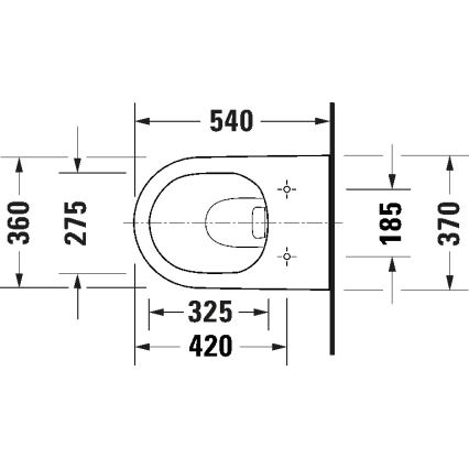 Duravit 29030900212 - Seinale kinnitatav servavaba WC-pott D-CODE, keraamiline/läikiv valge