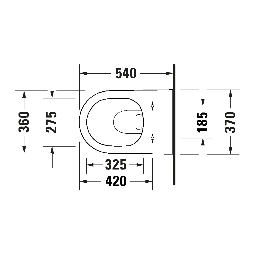 Duravit 29030900212 - Seinale kinnitatav servavaba WC-pott D-CODE, keraamiline/läikiv valge