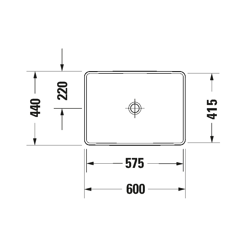 Duravit 358600079 - Süvistatav valamu D-NEO 60x44 cm keraamika/läikiv valge