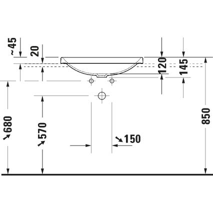 Duravit 358600079 - Süvistatav valamu D-NEO 60x44 cm keraamika/läikiv valge