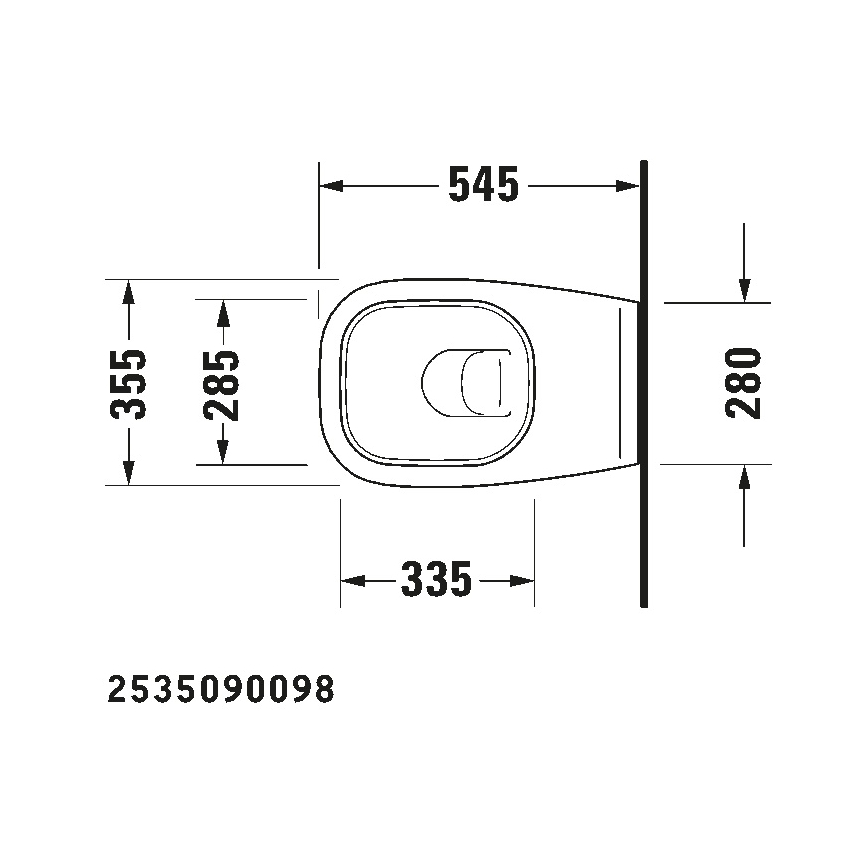 Duravit 45351900A1 - Seinale riputatav WC koos istmekaanega D-CODE keraamika/läikiv valge