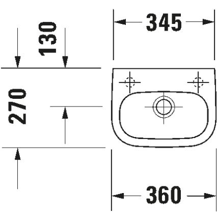 Duravit 7053600082 - Seinavalamu D-CODE 36x27 cm keraamika/läikiv valge