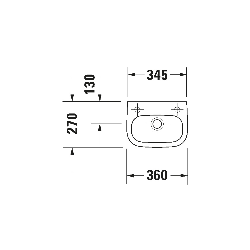 Duravit 7053600082 - Seinavalamu D-CODE 36x27 cm keraamika/läikiv valge