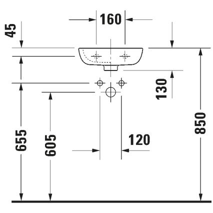Duravit 7053600082 - Seinavalamu D-CODE 36x27 cm keraamika/läikiv valge