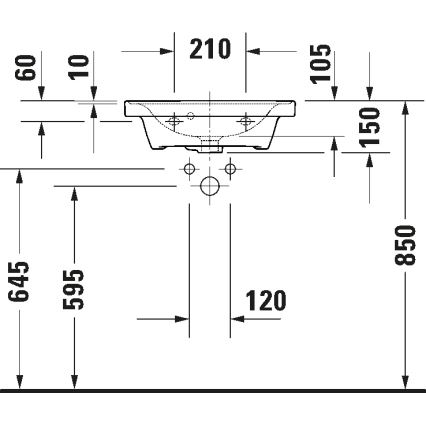 Duravit 742500060 - Seinale kinnitatav valamu D-NEO 50x40 cm keraamika/läikiv valge