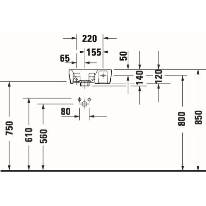 Duravit 7453600412 - Seinale riputatav valamu D-NEO 36x22 cm keraamiline/läikiv valge