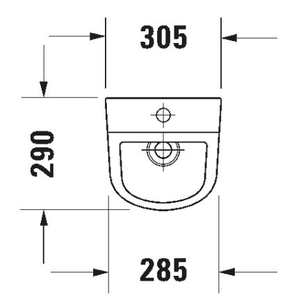 Duravit 828300000 - Pisuaar Rimless D-CODE, ülemise veesisselaskega, tagumise äravooluga, keraamika/läikiv valge