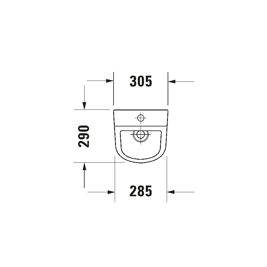 Duravit 828300000 - Pisuaar Rimless D-CODE, ülemise veesisselaskega, tagumise äravooluga, keraamika/läikiv valge
