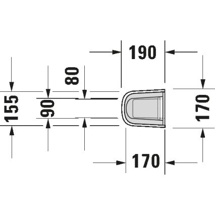 Duravit 8632700002 - Sifoonikate D-CODE 70,5x19 cm keraamika/läikiv valge