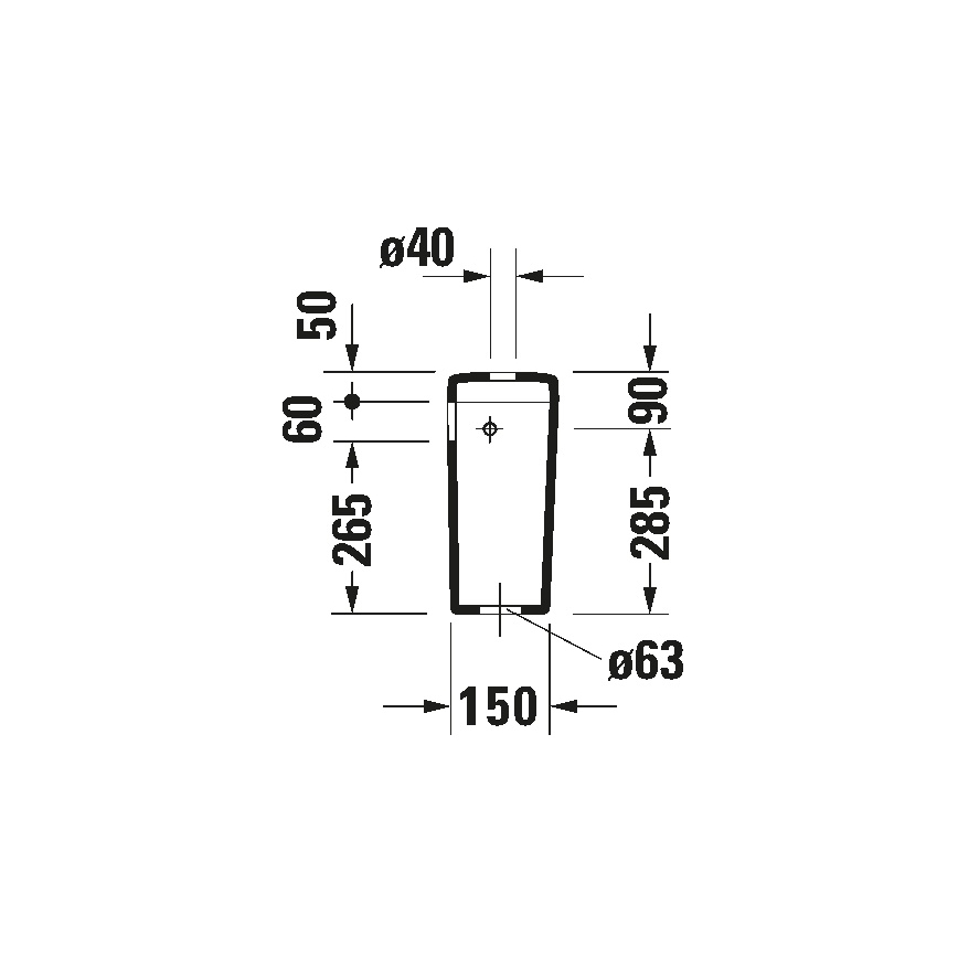 Duravit 927000004 - WC loputuspaak D-CODE 6/3 l keraamika/valge
