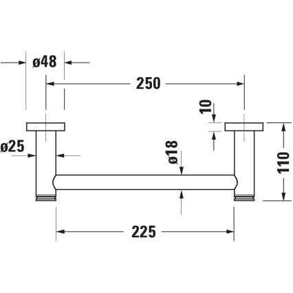 Duravit 99141000 - Vannikäepide D-CODE 28,4 cm läikiv kroom