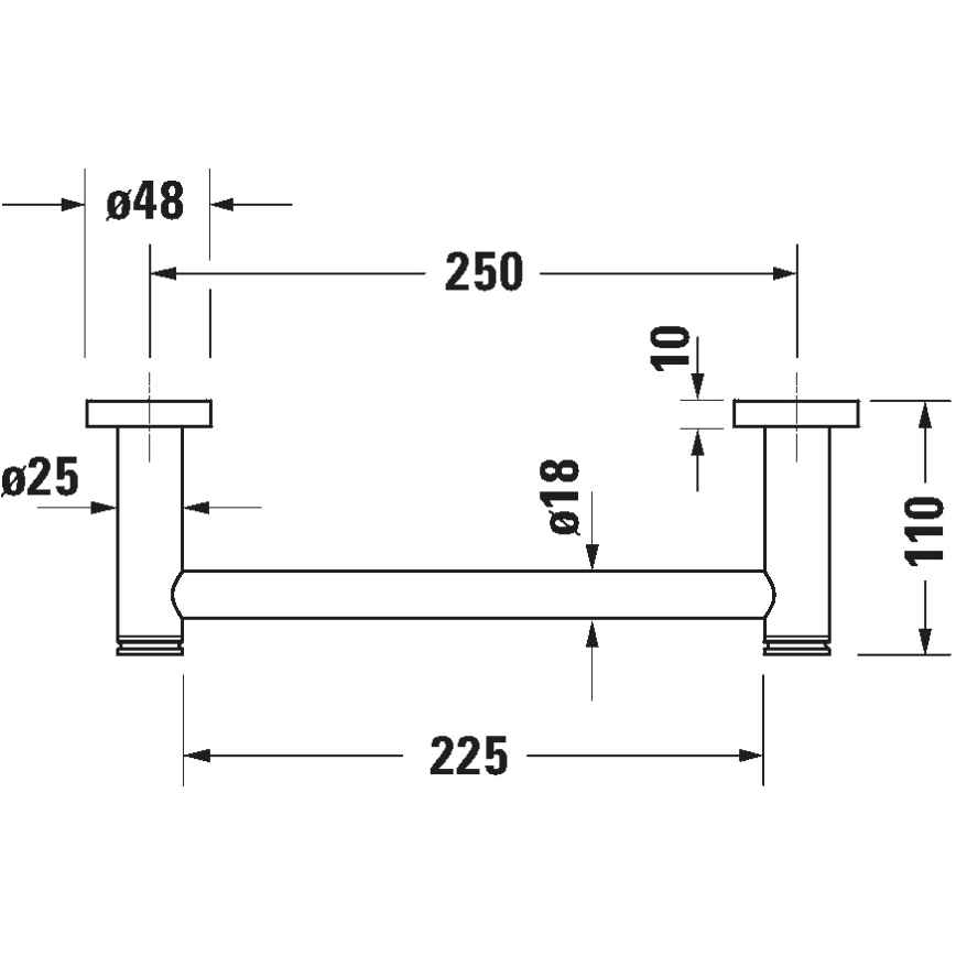 Duravit 99141000 - Vannikäepide D-CODE 28,4 cm läikiv kroom