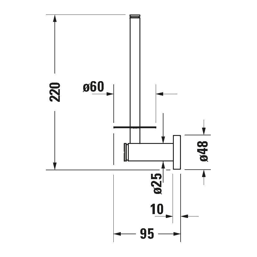 Duravit 99151000 - tualettpaberi hoidik D-CODE, läikiv kroom