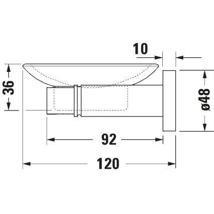 Duravit 99174600 - Seinale paigaldatav D-CODE seebialus vasakpoolne matt must