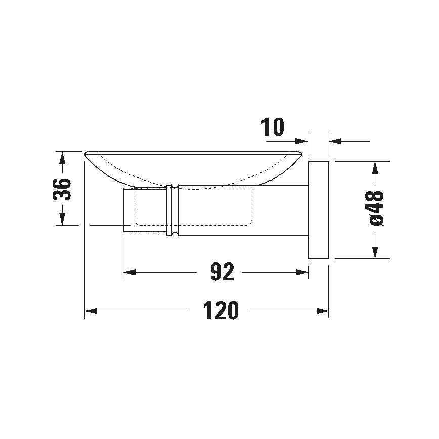 Duravit 99174600 - Seinale paigaldatav D-CODE seebialus vasakpoolne matt must