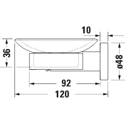 Duravit 99181000 - D-CODE seinakinnitusega seebialus, parempoolne, läikiv kroom