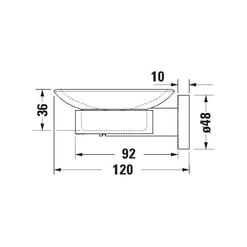 Duravit 99181000 - D-CODE seinakinnitusega seebialus, parempoolne, läikiv kroom