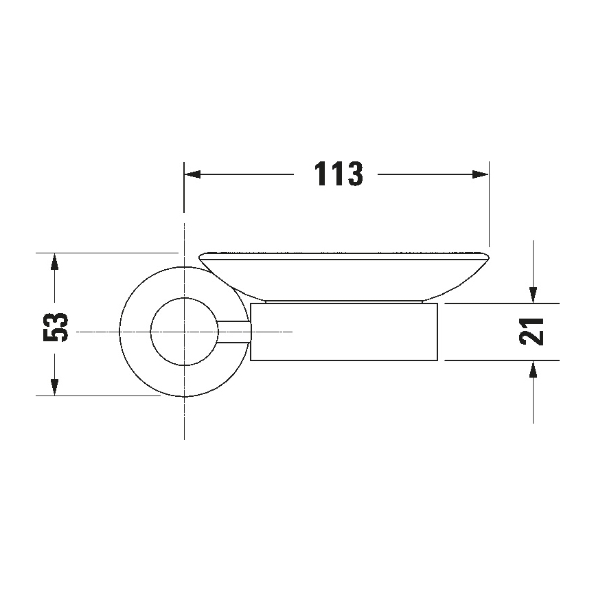 Duravit 99184600 - Seinale paigaldatav seebialus D-CODE parempoolne matt must