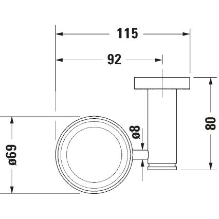 Duravit 99191000 - seinale kinnitatav hambaharjade hoidik D-CODE vasakpoolne läikiv kroom