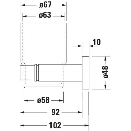 Duravit 99191000 - seinale kinnitatav hambaharjade hoidik D-CODE vasakpoolne läikiv kroom