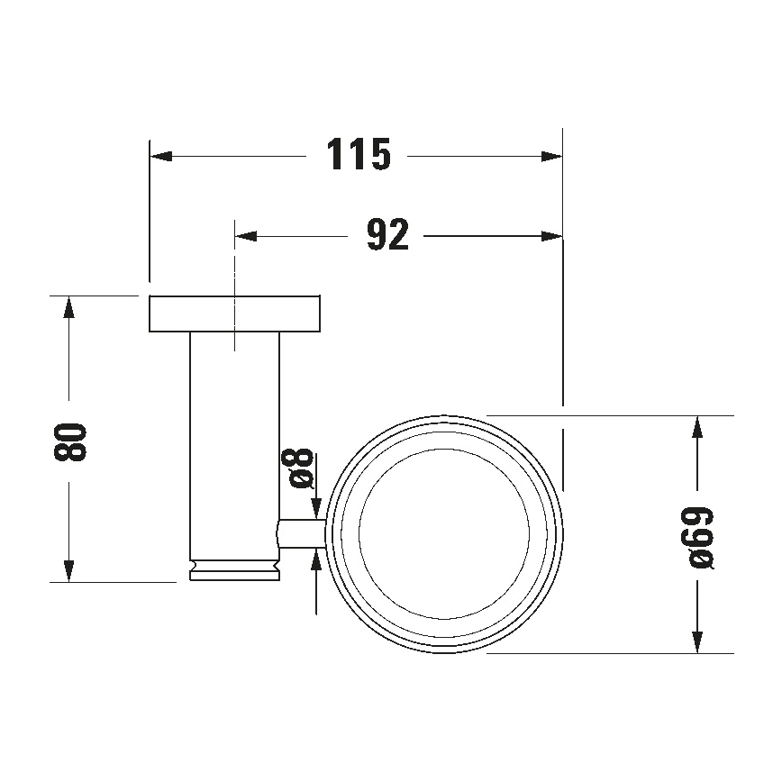 Duravit 99201000 - D-CODE seinale kinnitatav hambaharja hoidik, parempoolne, läikiv kroom
