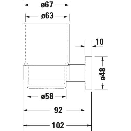 Duravit 99201000 - D-CODE seinale kinnitatav hambaharja hoidik, parempoolne, läikiv kroom