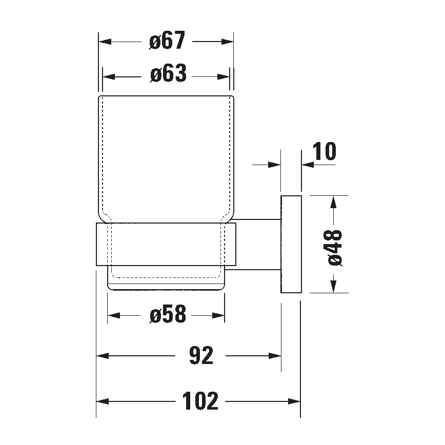 Duravit 99201000 - D-CODE seinale kinnitatav hambaharja hoidik, parempoolne, läikiv kroom
