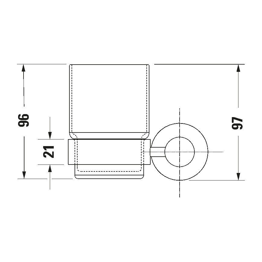 Duravit 99204600 - Seinale kinnitatav hambaharjade hoidik D-CODE, parempoolne, mattmust